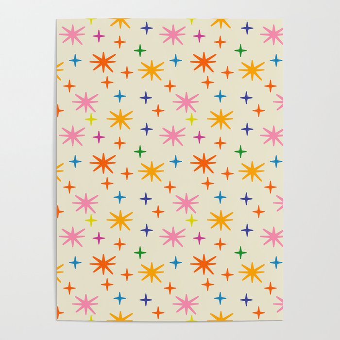 Twinkly Stars Cute and Colorful Pattern Poster Gallery Image 4