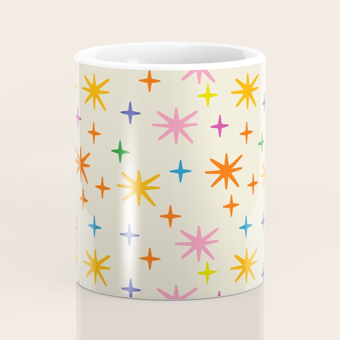 Twinkly Stars Cute and Colorful Pattern Coffee Mug Gallery Image 4