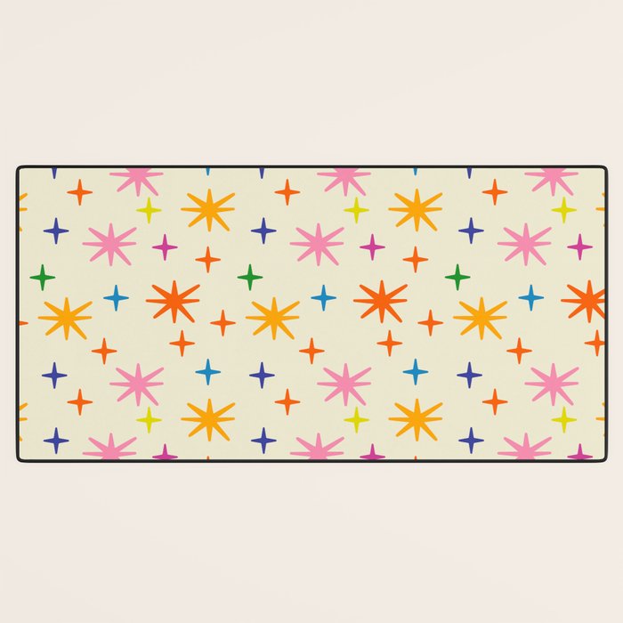 Twinkly Stars Cute and Colorful Pattern Desk Mat Gallery Image 3