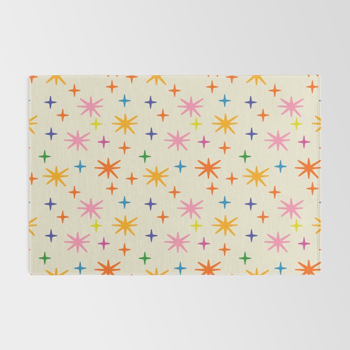 Twinkly Stars Cute and Colorful Pattern Rug Gallery Image 2