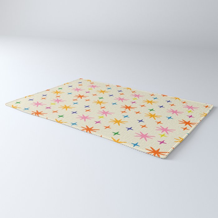 Twinkly Stars Cute and Colorful Pattern Rug Gallery Image 3