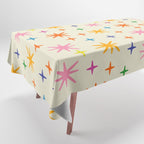 Twinkly Stars Cute and Colorful Pattern Tablecloth Gallery Image 1