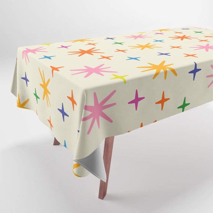 Twinkly Stars Cute and Colorful Pattern Tablecloth Gallery Image 1