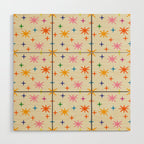 Twinkly Stars Cute and Colorful Pattern Wood Wall Art Gallery Image 1