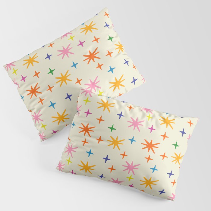 Twinkly Stars Cute and Colorful Pattern Pillow Sham Gallery Image 3