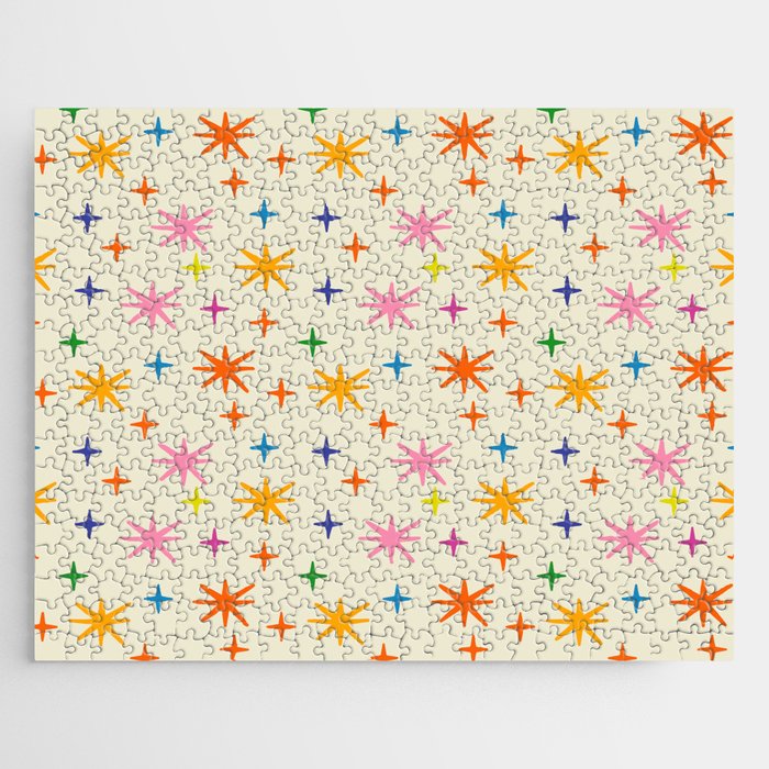 Twinkly Stars Cute and Colorful Pattern Jigsaw Puzzle Gallery Image 1