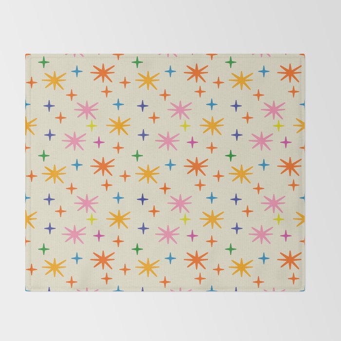 Twinkly Stars Cute and Colorful Pattern Throw Blanket Gallery Image 2