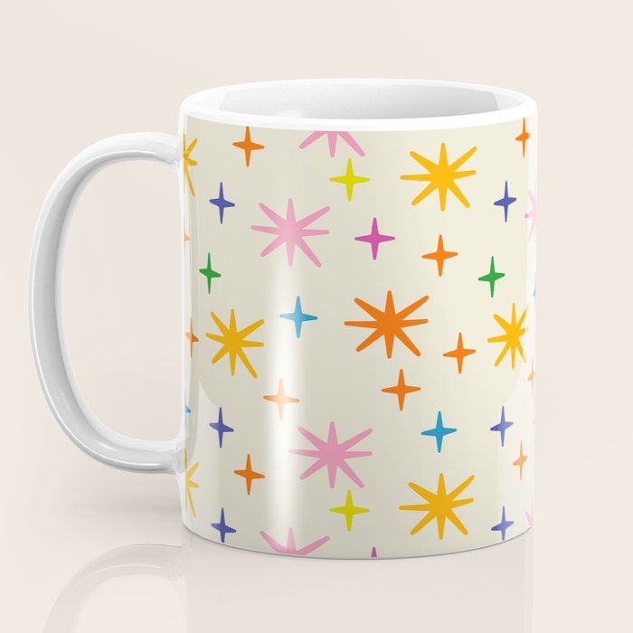 Twinkly Stars Cute and Colorful Pattern Coffee Mug Gallery Image 3