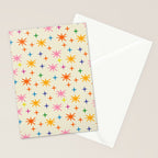 Twinkly Stars Cute and Colorful Pattern Stationery Card Gallery Image 2