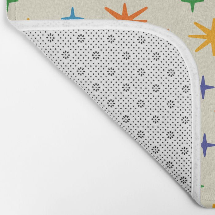 Twinkly Stars Cute and Colorful Pattern Bath Mat Gallery Image 2