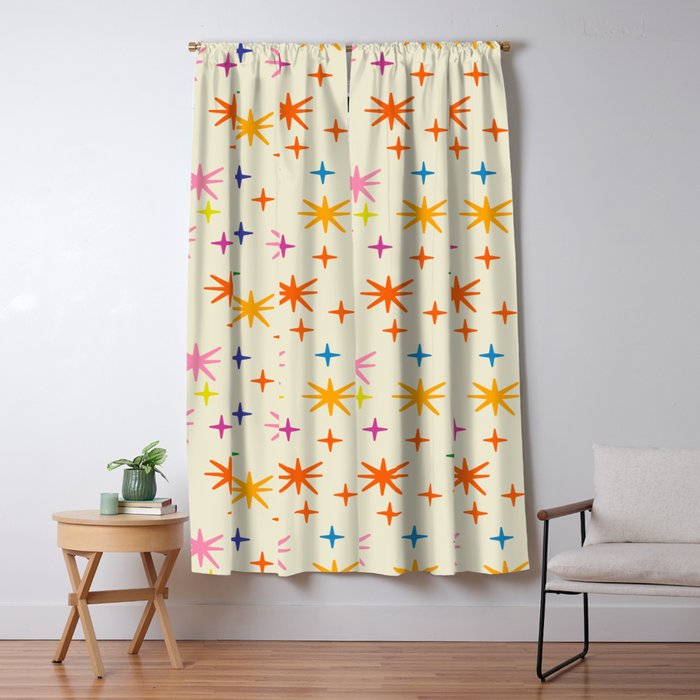 Twinkly Stars Cute and Colorful Pattern Window Curtain Gallery Image 5
