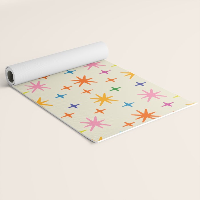 Twinkly Stars Cute and Colorful Pattern Yoga Mat Gallery Image 2