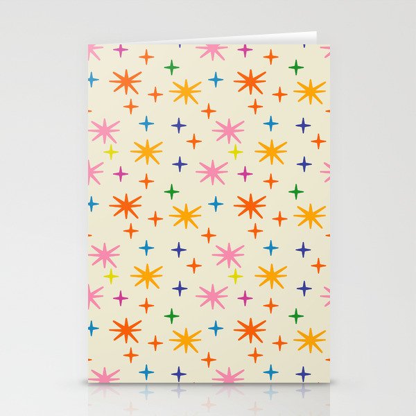 Twinkly Stars Cute and Colorful Pattern Stationery Card Gallery Image 2
