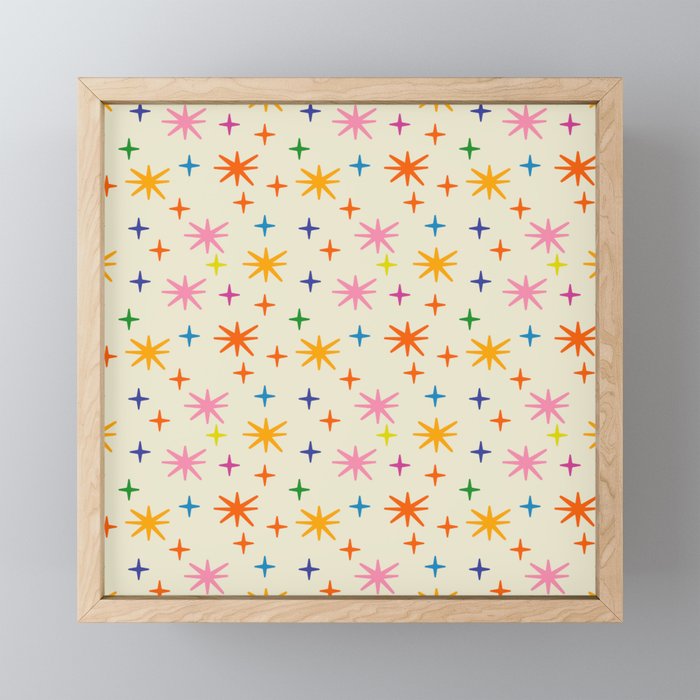 Twinkly Stars Cute and Colorful Pattern Mini Art Print Gallery Image 1