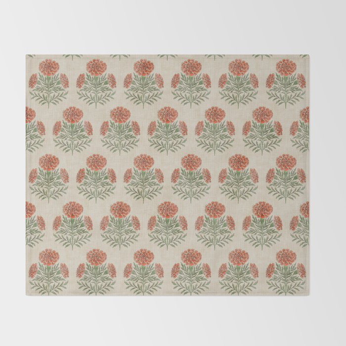 Marigold - persimmon Throw Blanket Gallery Image 2