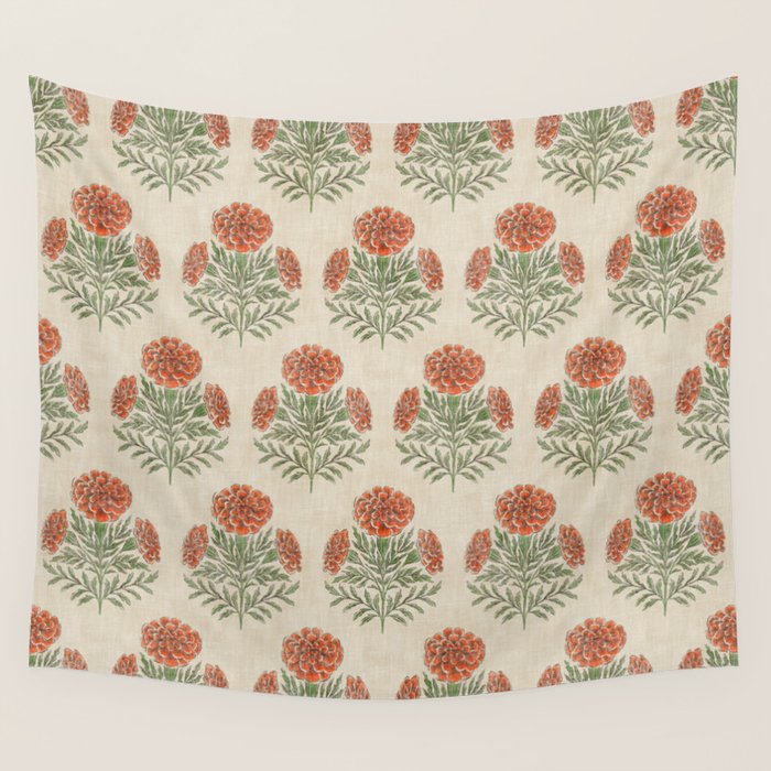 Marigold - persimmon Wall Tapestry Gallery Image 4