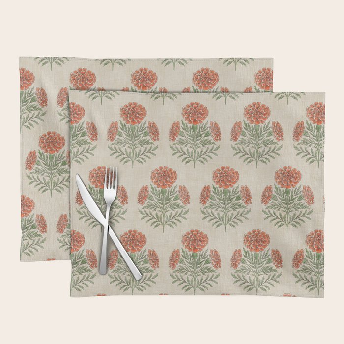 Marigold - persimmon Placemat Gallery Image 1