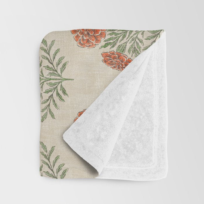 Marigold - persimmon Throw Blanket Gallery Image 3