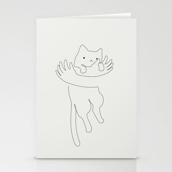 One Line Cat 2: Hug Stationery Card Gallery Image 2
