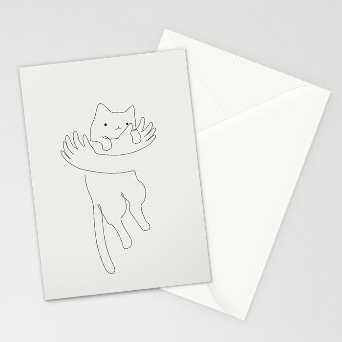 One Line Cat 2: Hug Stationery Card Gallery Image 2