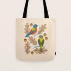 Bunting Pair In Oak Tree Tote Bag Gallery Image 1