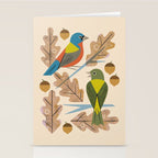 Bunting Pair In Oak Tree Stationery Card Gallery Image 2