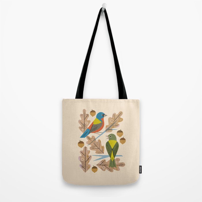 Bunting Pair In Oak Tree Tote Bag Gallery Image 2