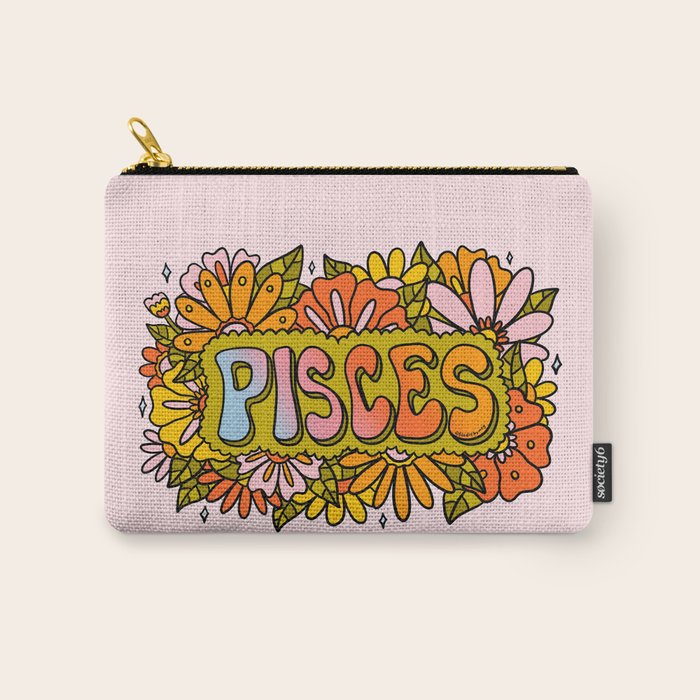 Pisces Flowers Carry All Pouch Gallery Image 1