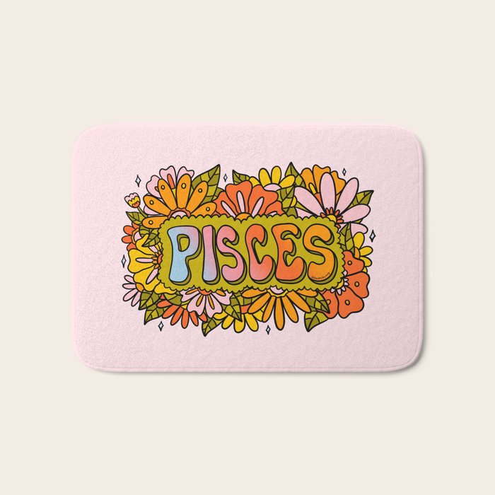 Pisces Flowers Bath Mat Gallery Image 1