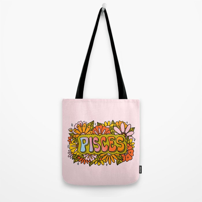 Pisces Flowers Tote Bag Gallery Image 2