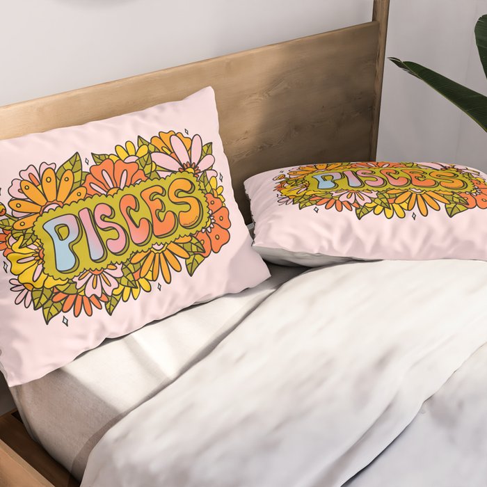 Pisces Flowers Pillow Sham Gallery Image 2