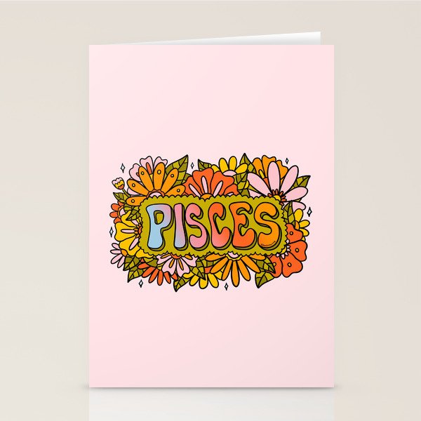 Pisces Flowers Stationery Card Gallery Image 2