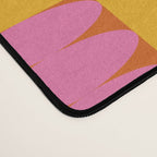 Retro Pink and Yellow Checkerboard Shapes Desk Mat Gallery Image 4