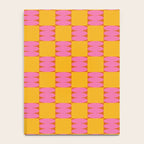 Retro Pink and Yellow Checkerboard Shapes Notebook Gallery Image 4