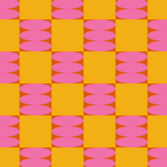 Retro Pink and Yellow Checkerboard Shapes Coffee Mug Gallery Image 2