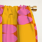 Retro Pink and Yellow Checkerboard Shapes Window Curtain Gallery Image 2