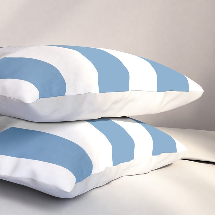 Captain Seagull on blue stripes Pillow Sham Gallery Image 3