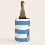 Captain Seagull on blue stripes Wine Chiller Gallery Image 2