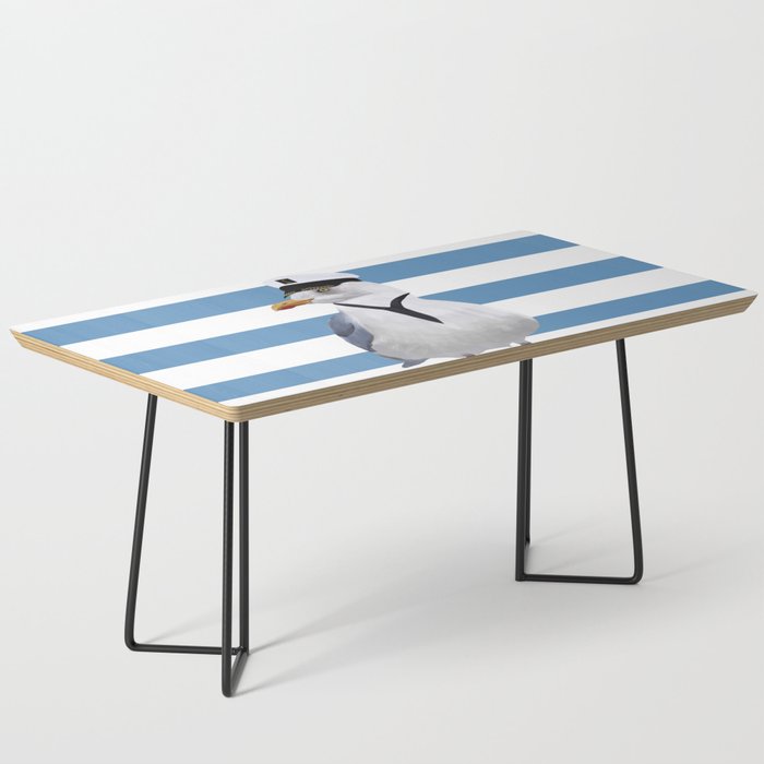 Captain Seagull on blue stripes Coffee Table Gallery Image 1