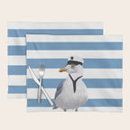 Captain Seagull on blue stripes Placemat Gallery Image 1