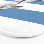 Captain Seagull on blue stripes Bath Mat Gallery Image 3