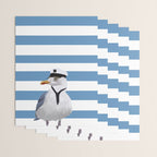 Captain Seagull on blue stripes Wrapping Paper Gallery Image 3