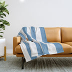 Captain Seagull on blue stripes Throw Blanket Gallery Image 1