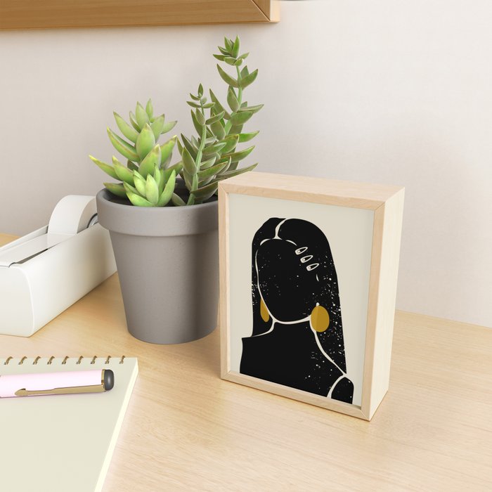 Black Hair No. 3 Mini Art Print Gallery Image 2