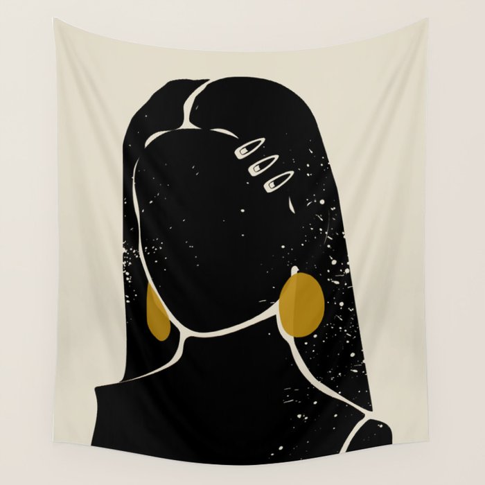 Black Hair No. 3 Wall Tapestry Gallery Image 4