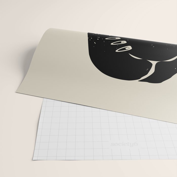 Black Hair No. 3 Wrapping Paper Gallery Image 2