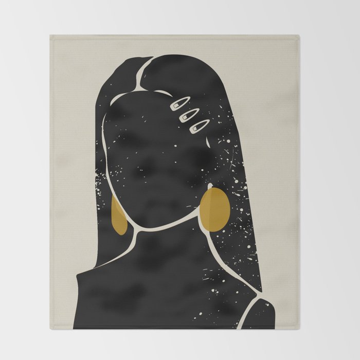 Black Hair No. 3 Throw Blanket Gallery Image 2