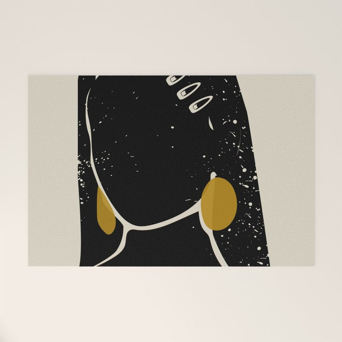 Black Hair No. 3 Welcome Mat Gallery Image 1