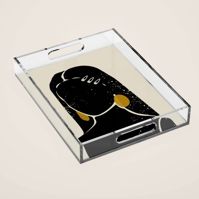 Black Hair No. 3 Acrylic Tray Gallery Image 1