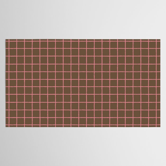 Flamingo Plume Grid Pattern Tablecloth Gallery Image 2